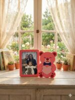 Sevimli Pembe Ayıcık Figürlü Çocuk Odası Fotoğraf Çerçevesi - Görsel 2